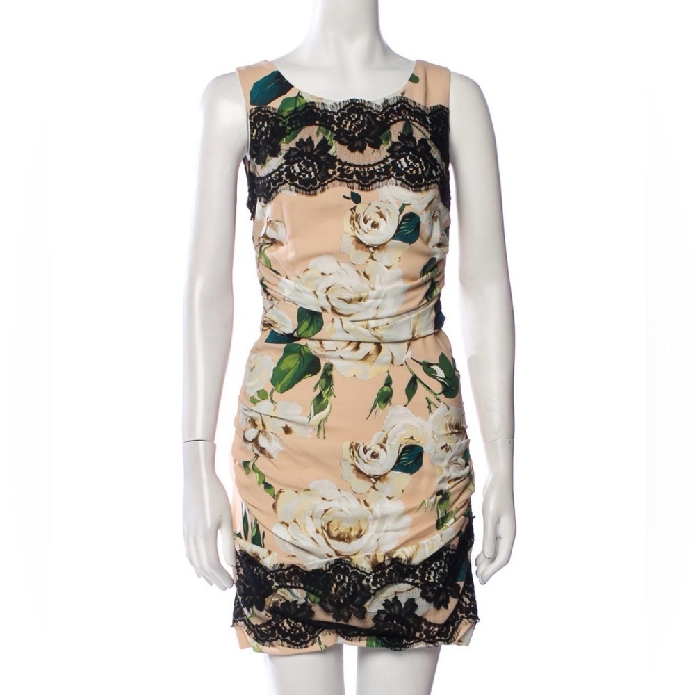 Dolce & Gabbana Floral Lace Trim Dress - Picture 1 of 3